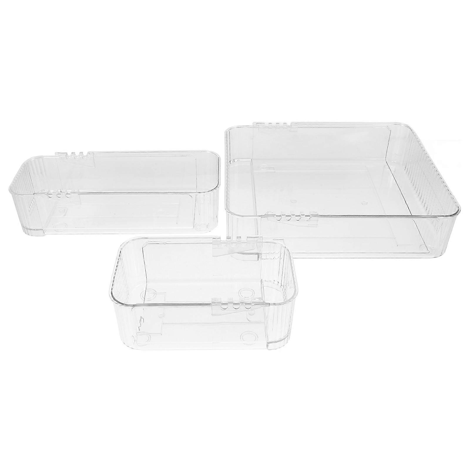 Clear Drawer Organizers 3Pcs Transparent Desk Drawer Organizing Trays