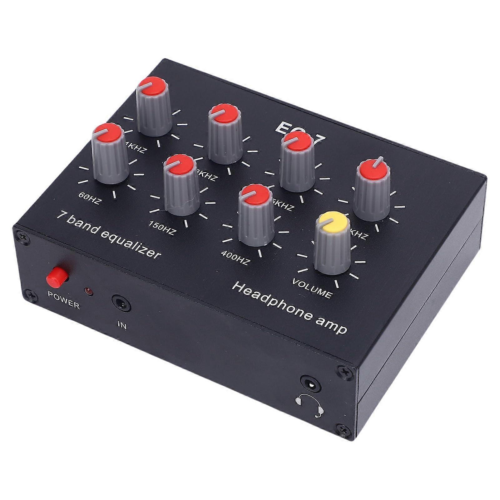 7 Band Audio Equalizer with Powerful Headphone Amplifier for Music and Gaming, 14dB Gain