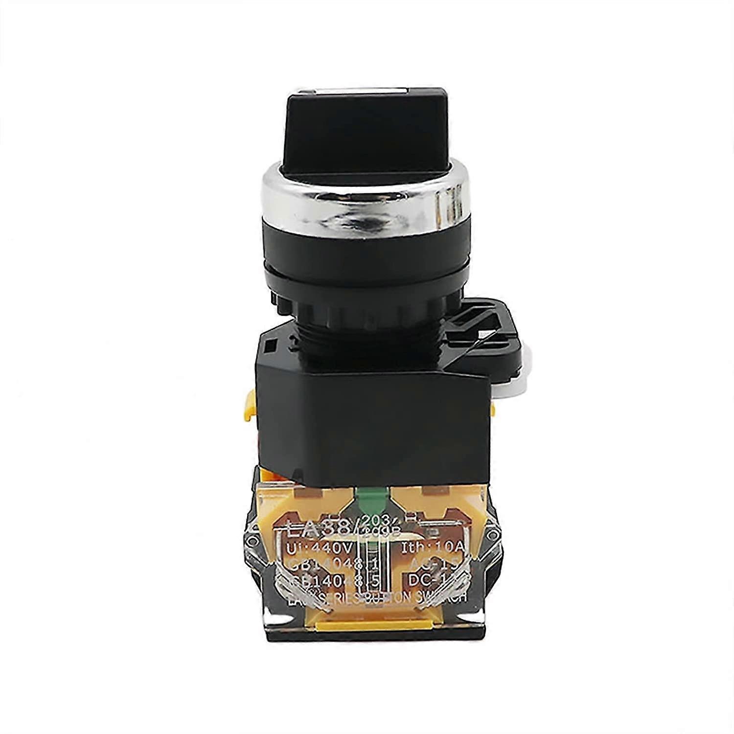 22mm Rotary Selector Switch 3 Position DPST 10A 400V Latching and Momentary Rotary Knob