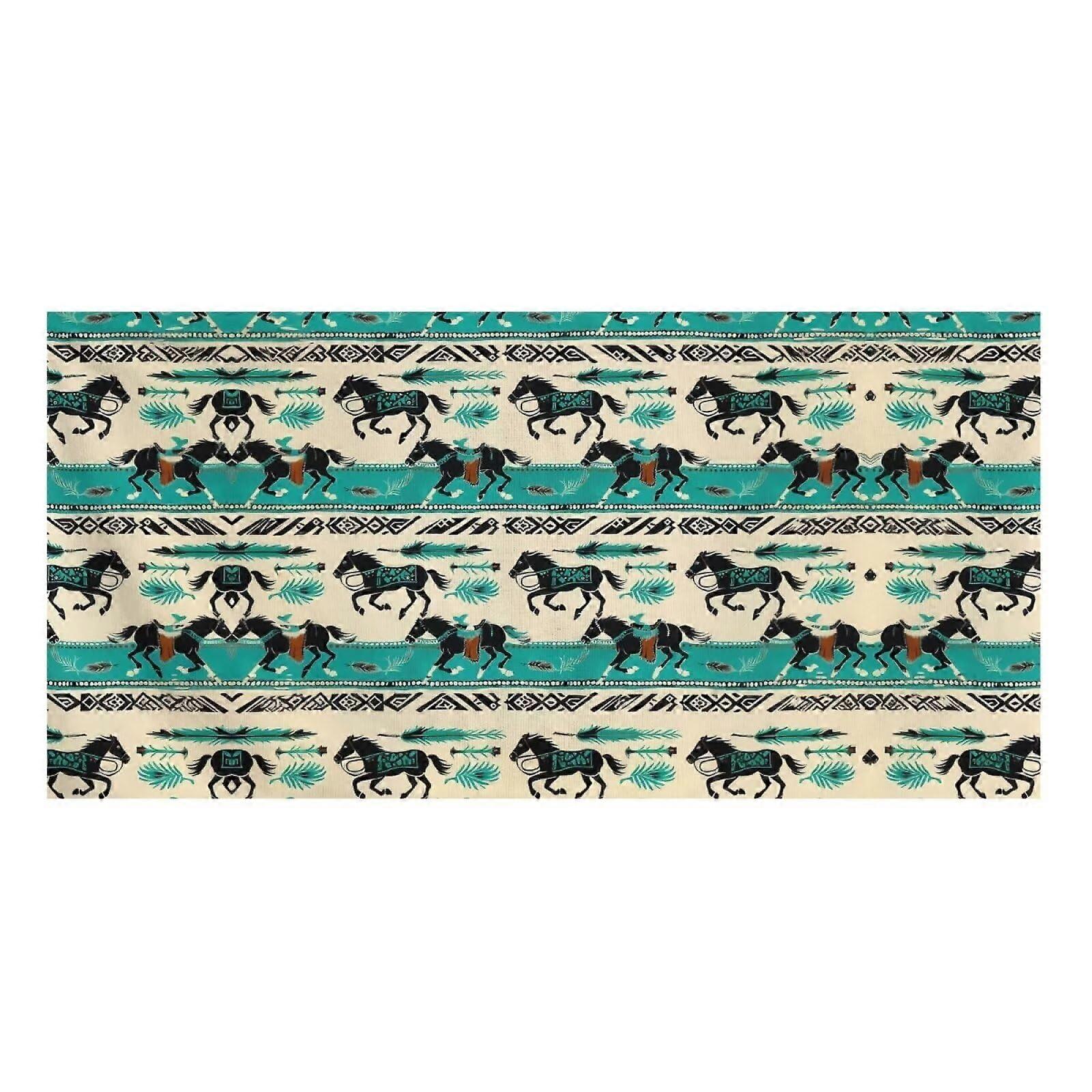 Large Microfiber Beach Towel 150x75cm Quick Dry Sand  Soft Absorbent Aztec Horse Pattern