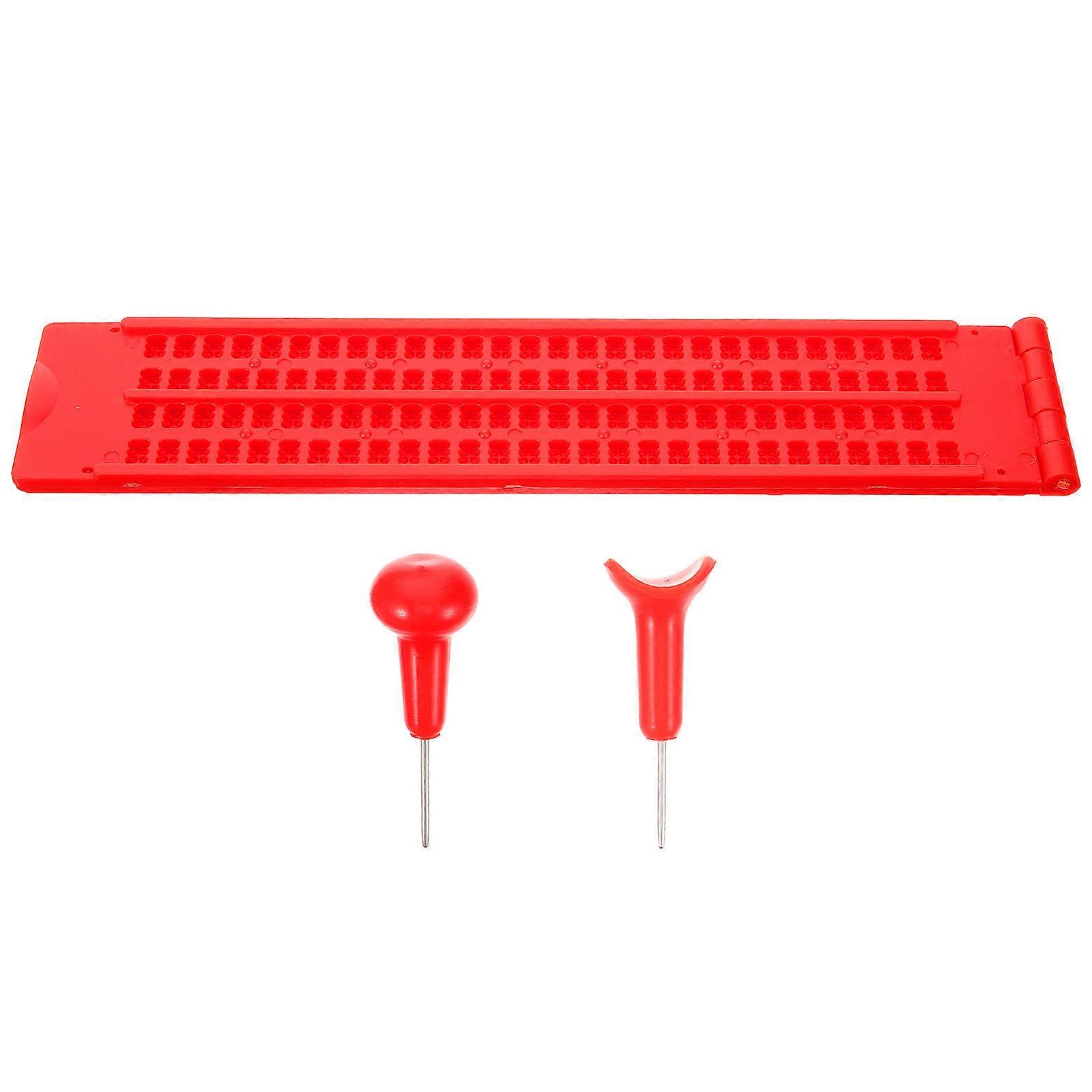Plastic Braille Plate Braille Writing for Writing 4Sets Red