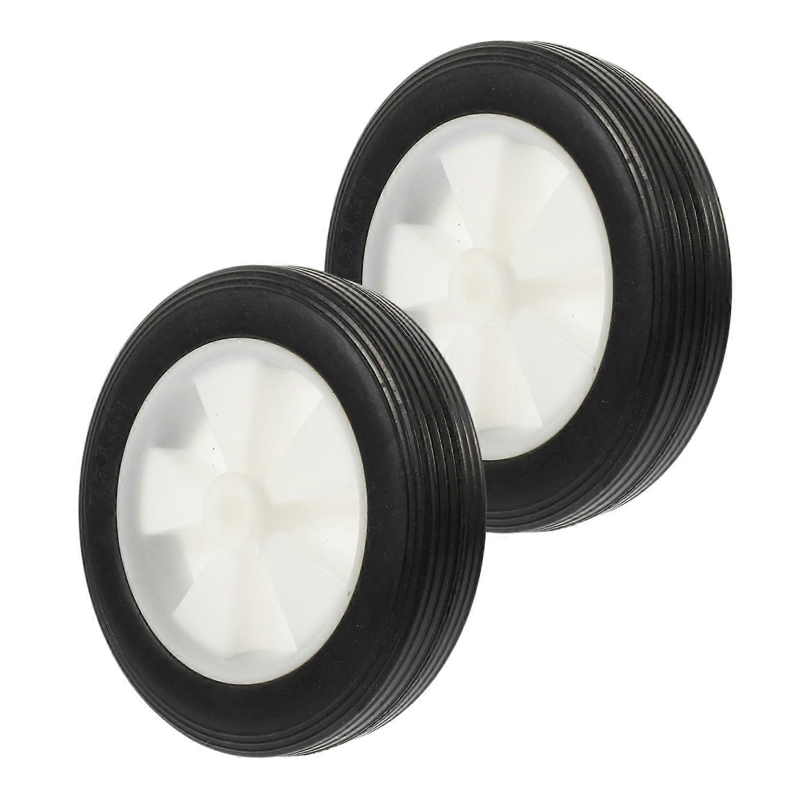 2pcs Solid Rubber Lawn Mower Replacement Wheels, Silent Rolling,  Load, Universal Cart Use