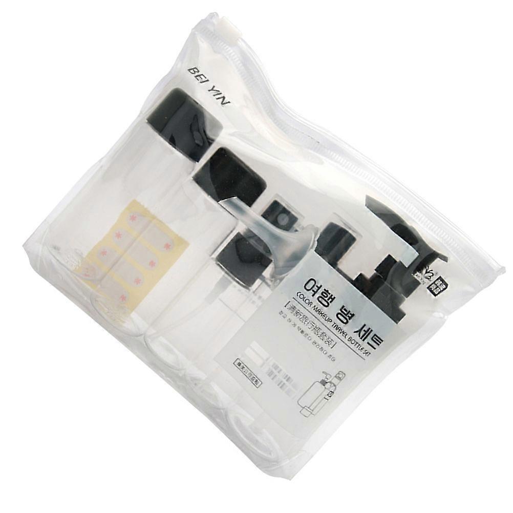 Multifunctional Black Pump Bottle Set for Storage 7Pcs Travel Dispenser