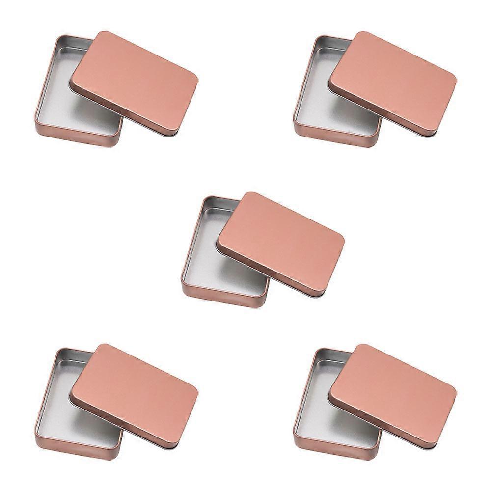 Storage Box Square Tinplate Box for Keychain Nail Clipper 5Pcs Set Pink