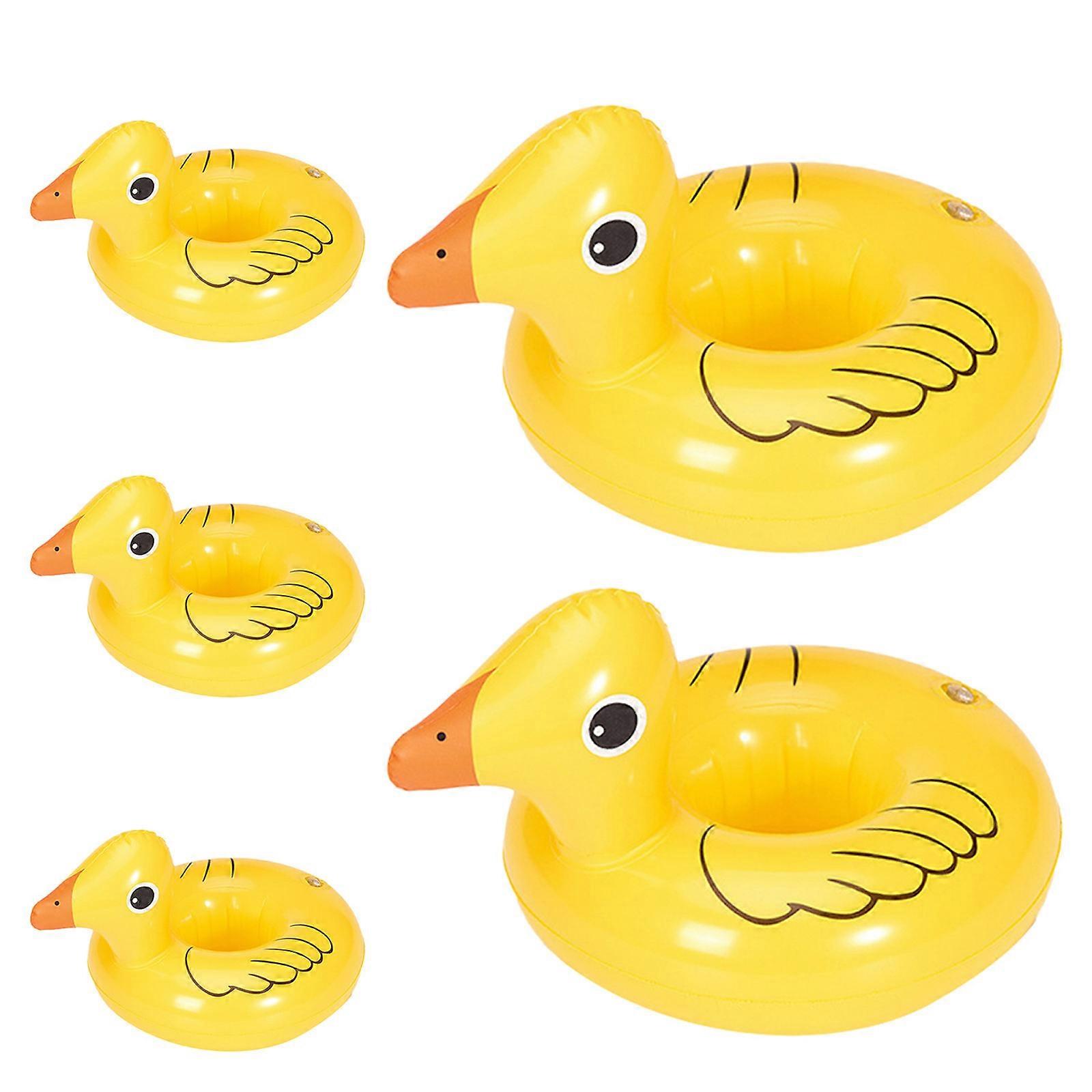 Swimming Pool Cup Holder Duck Shaped PVC 15Pcs Yellow
