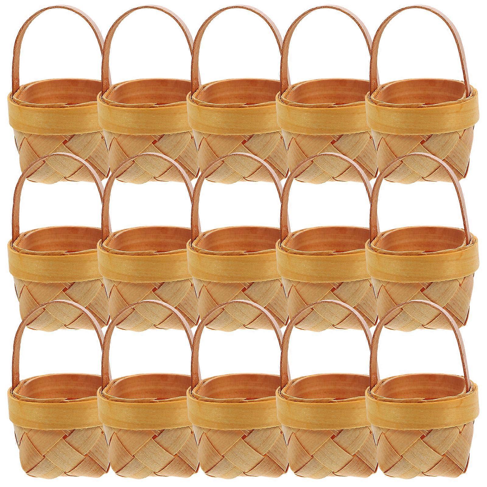 15 Pcs Handwoven Candy Baskets Small Gift Baskets for Weddings and Candy Packaging