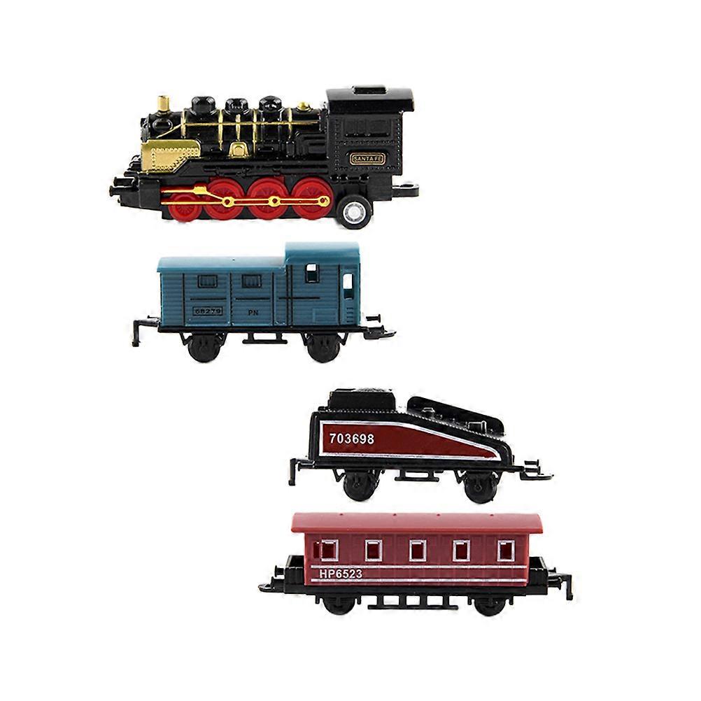 Toy Train Set Alloy Steam Train Model for Decoration 4Pcs Pull Back Cars