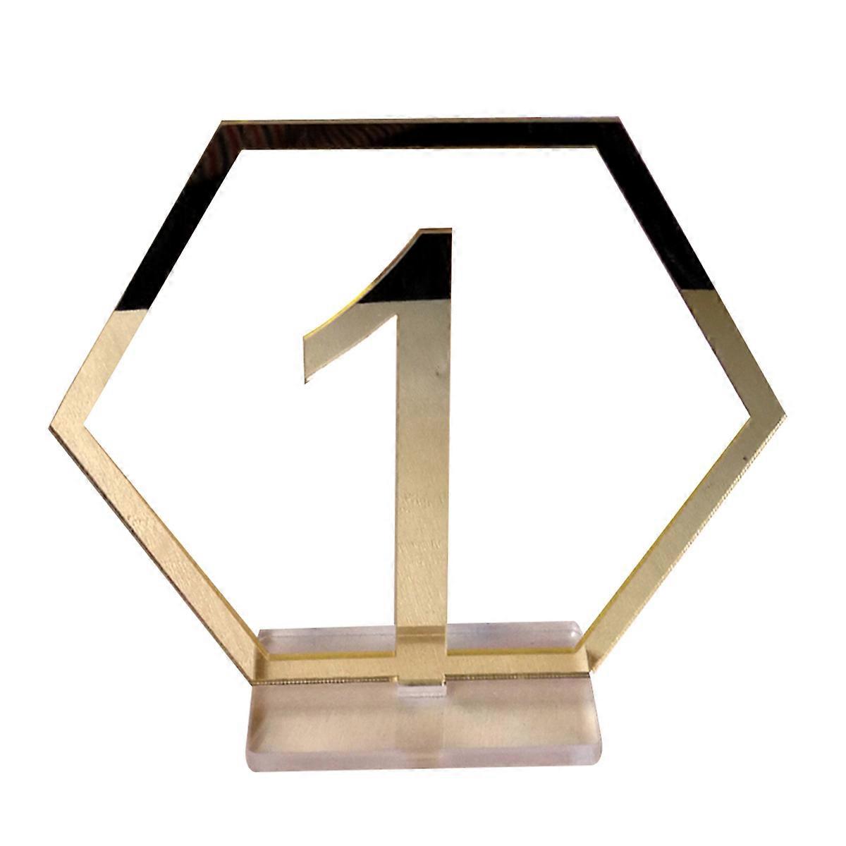 Wedding Table Numbers Acrylic Mirror Golden Precision Cut for Decor 1-20