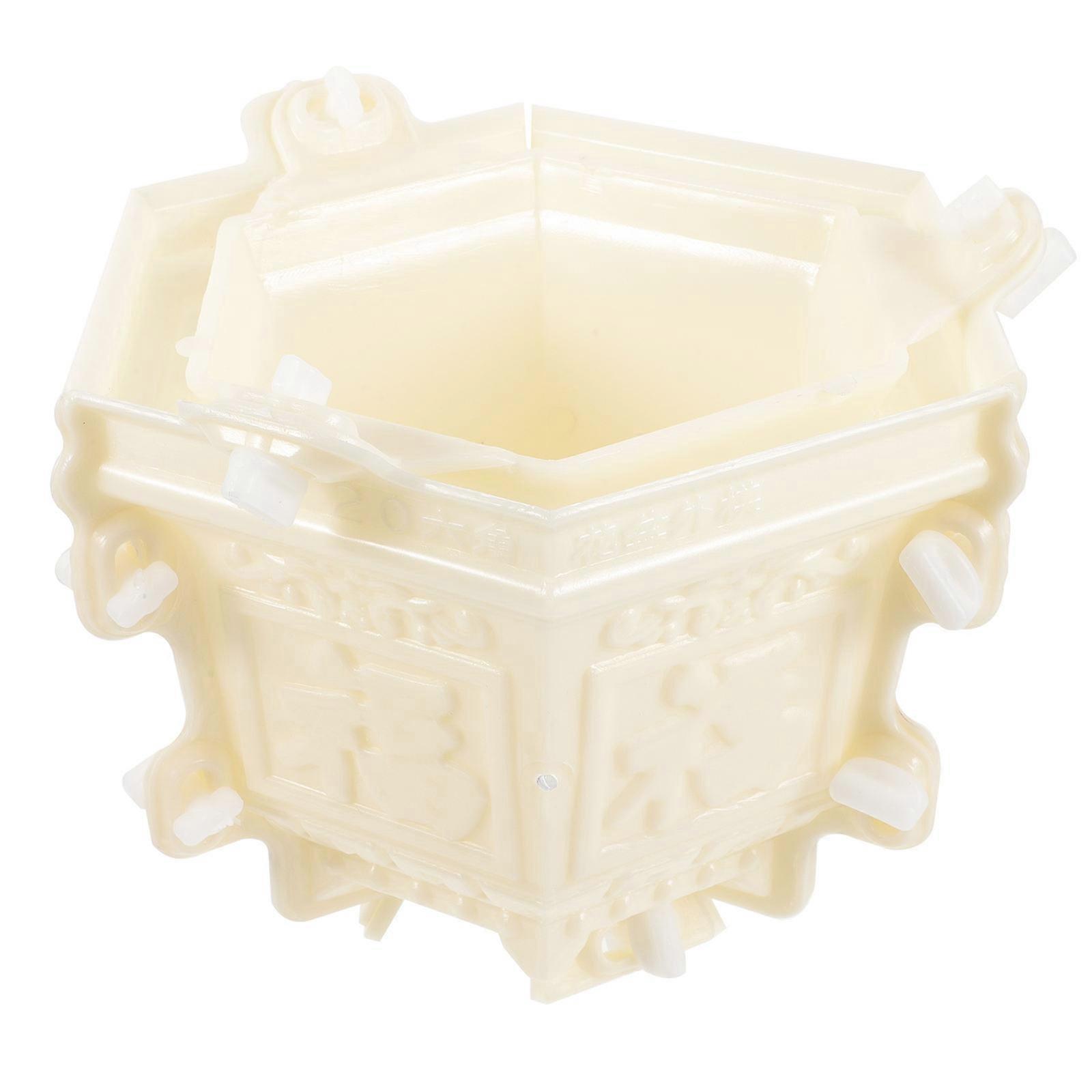 Plastic Mold for Flower Pot Crafts Concrete Hexagonal Mold for DIY Use