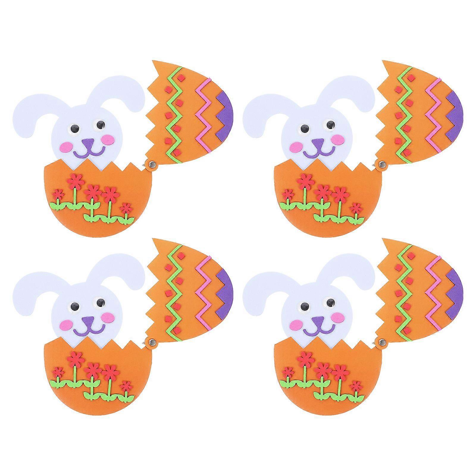 4PCS Easter DIY Material Kit Out of Shell Easter Egg Material Kit Creative Handmade Eater Egg Material Kit Engraçado DIY Easter Egg Making Material Early 