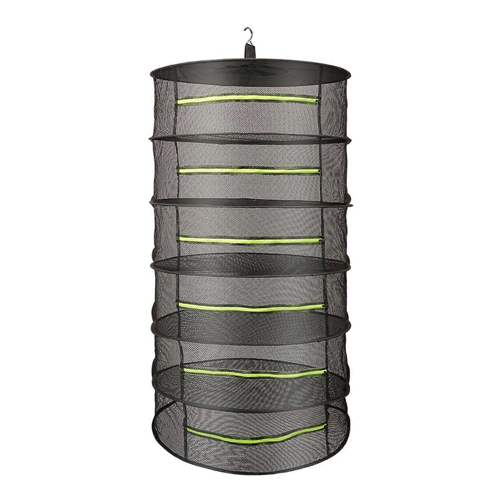 Drying Rack Net 6 Layer Windproof Hanging Mesh with Zippers for Herbs Plants Vegetables