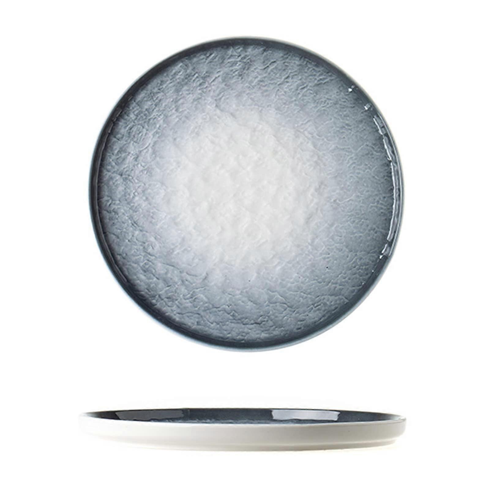 Round Ceramic Serving Tray, Durable Farmhouse Style Snack and Breakfast Platter, Small Decorative