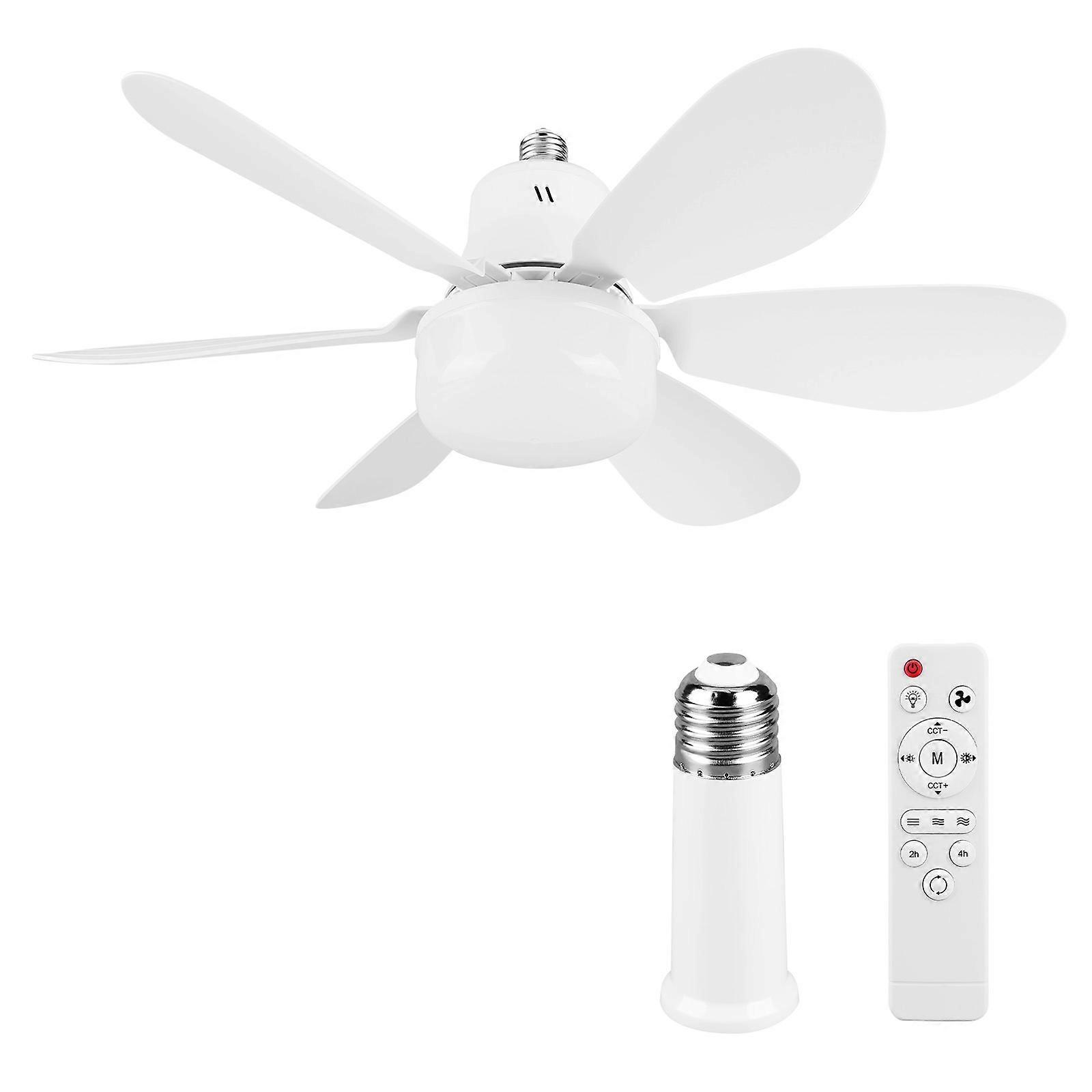 Socket Fan Light with Remote Screw in Ceiling Fan in Light Socket 3 Speeds Dimmable with Extender