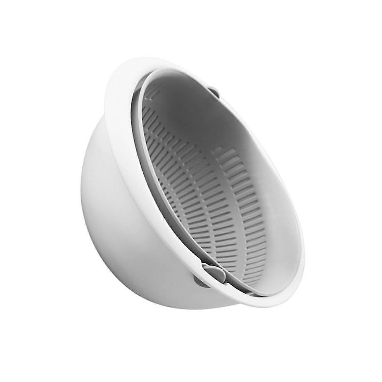 Kitchen Sink Strainer Basket with Rotating Double Layer Design for Fast Drainage, Grey Colander