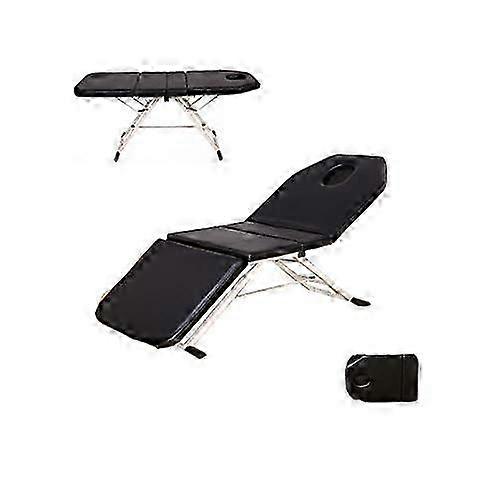 Portable Folding Massage Table Adjustable Height PU Leather Spa Therapy Beauty Bed