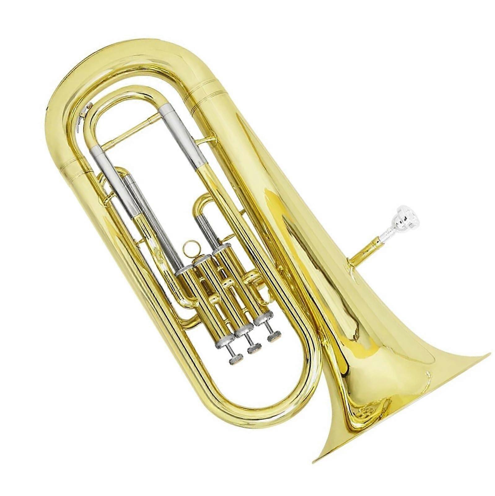 Professional Silver Plated Brass Euphonium Bb Flat Warm Tone Smooth Valves Durable Finish