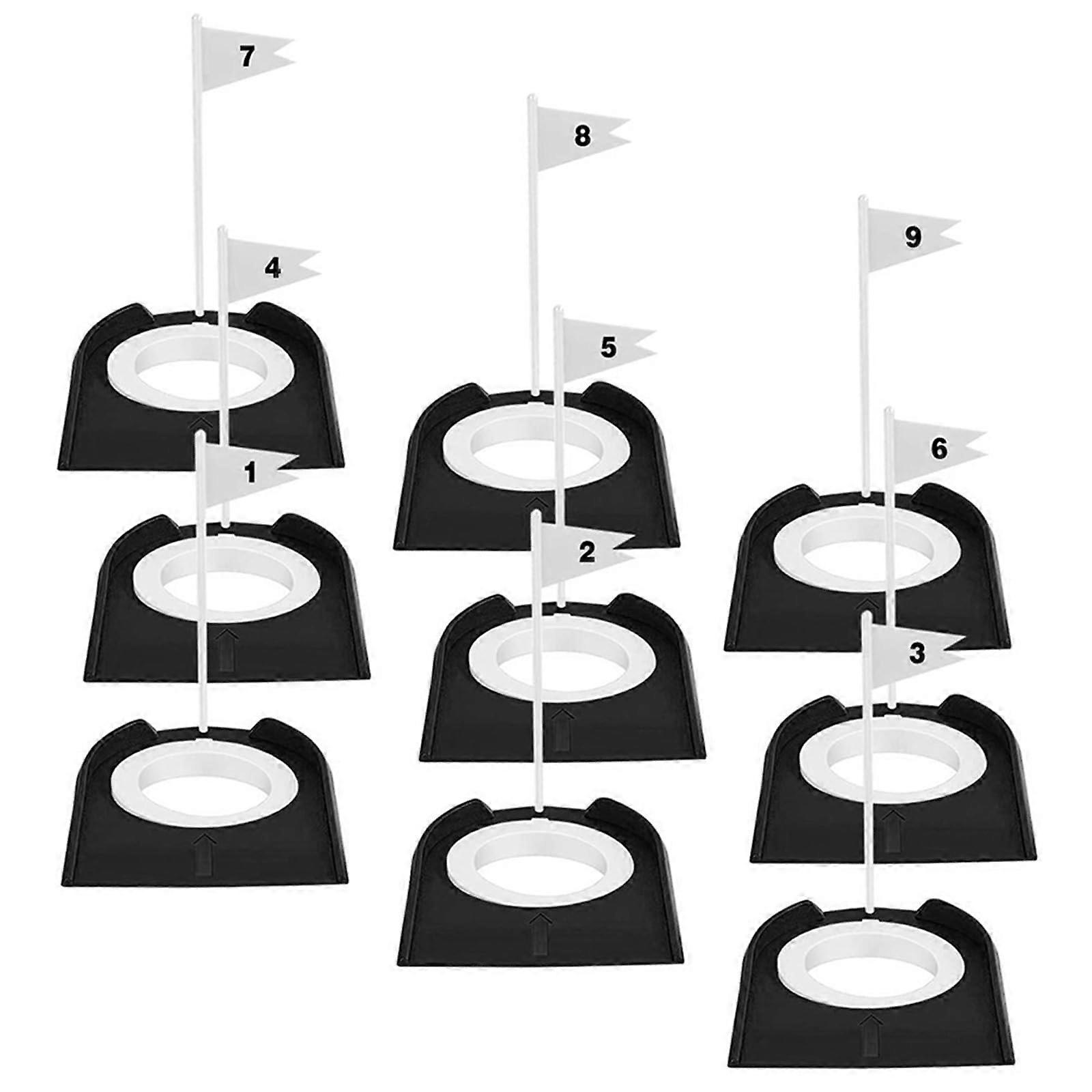 Golf Putting Practice Set with Flags for Accuracy and Competitive Indoor Training, 9pcs