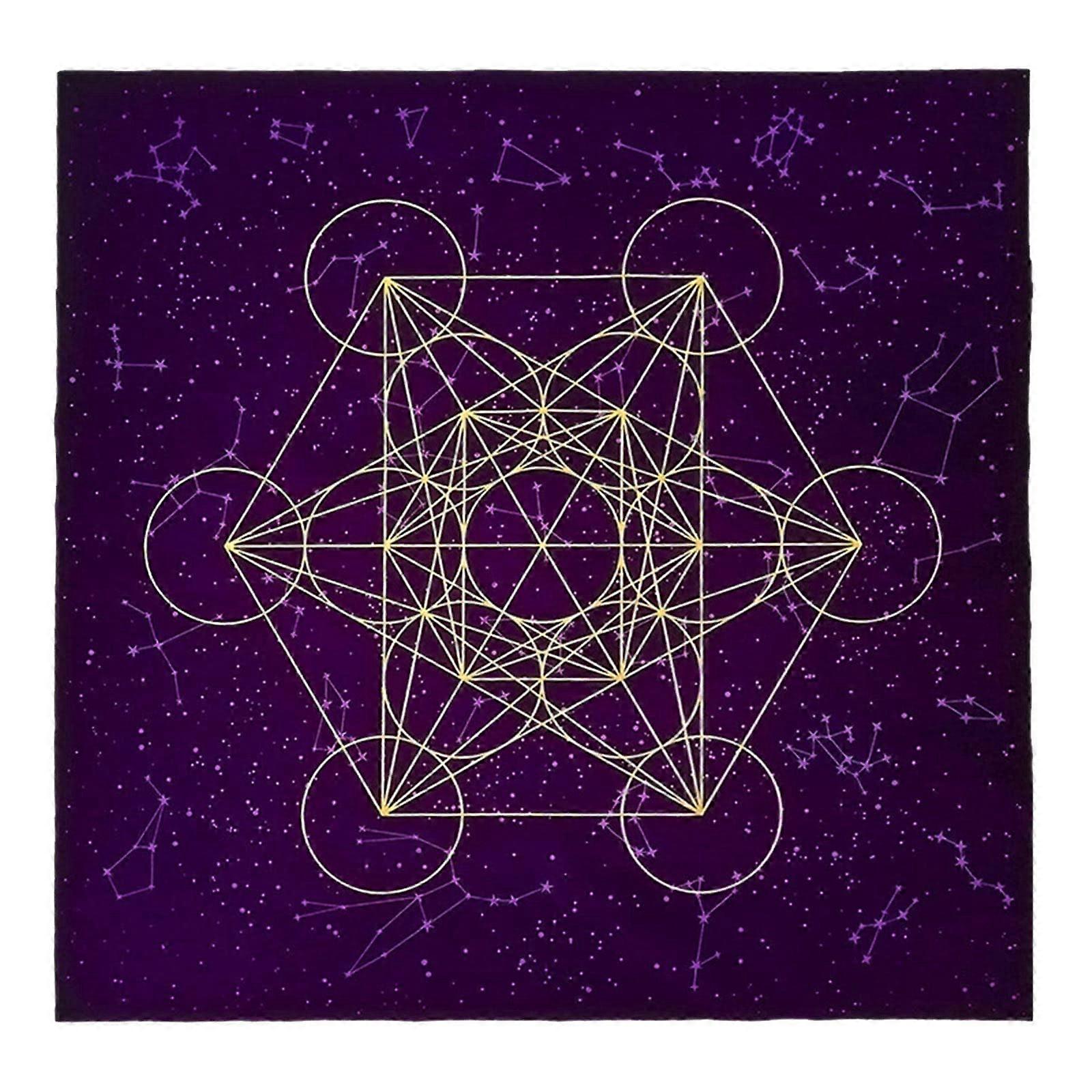 Black Flocked Flannel Tarot Tablecloth for Divination and Card Reading, Soft Washable Foldable Design