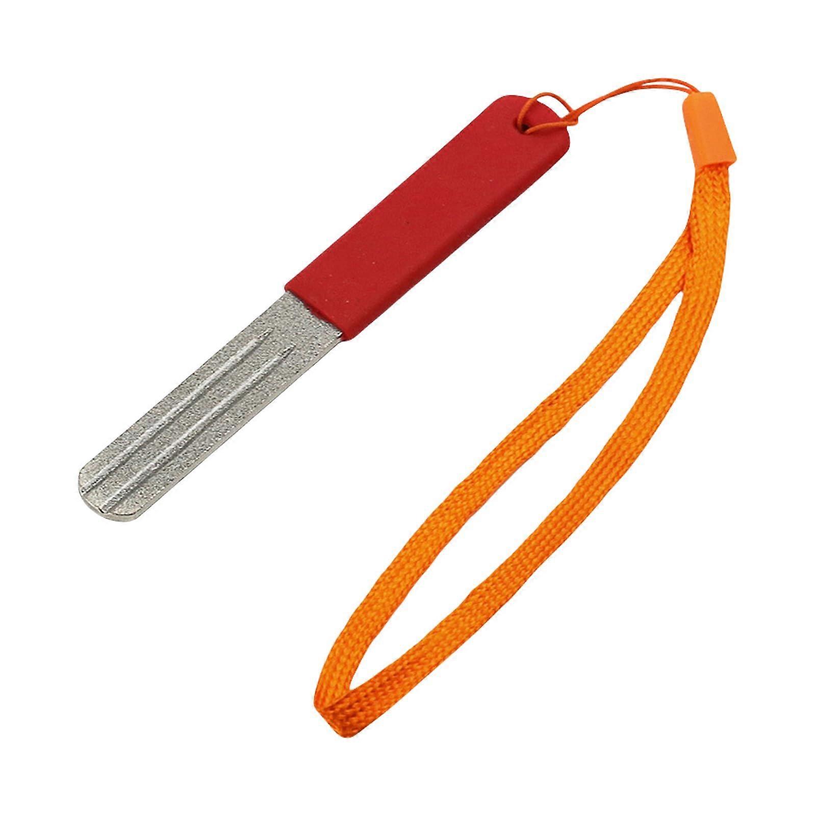 Fishing Hook Sharpener with Double Sided File for Saltwater and Freshwater, Ergonomic Handle, Red