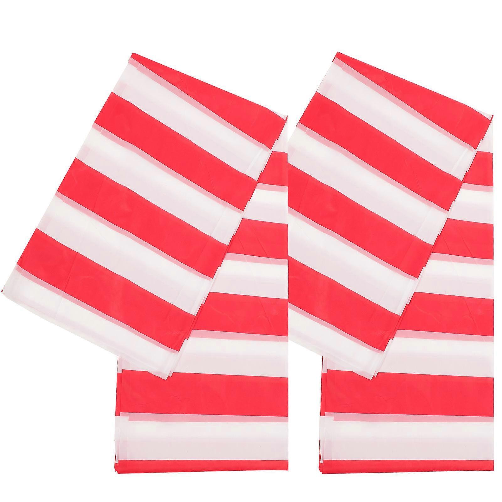 Circus Tablecloth Party Table Cover with Red White Stripes 2Pcs