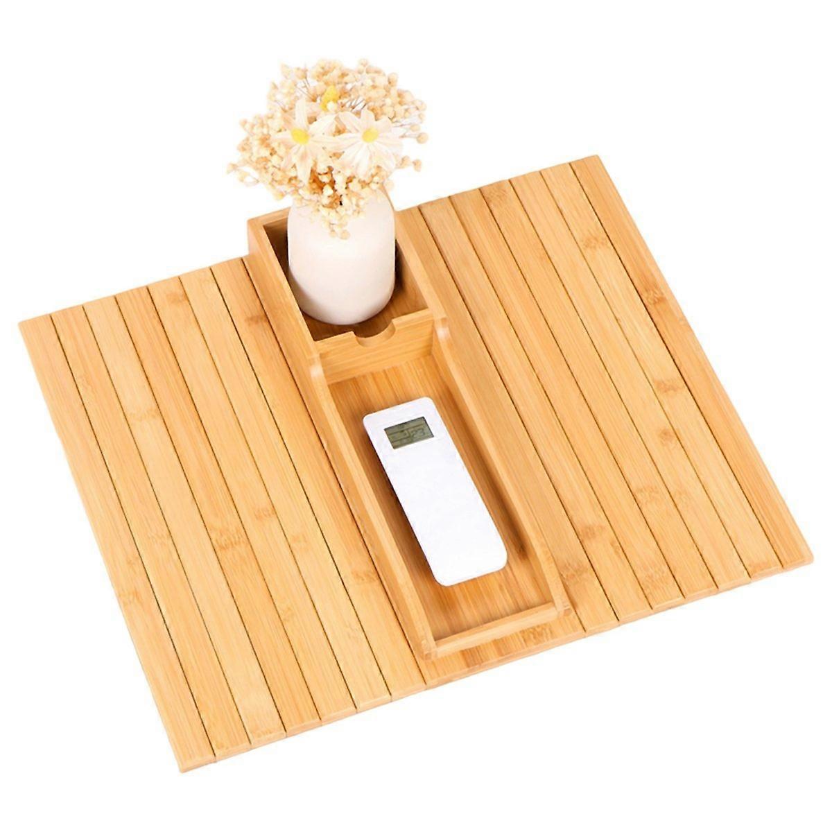 Bamboo Sofa Armrest Tray Foldable Sofa Cup 
