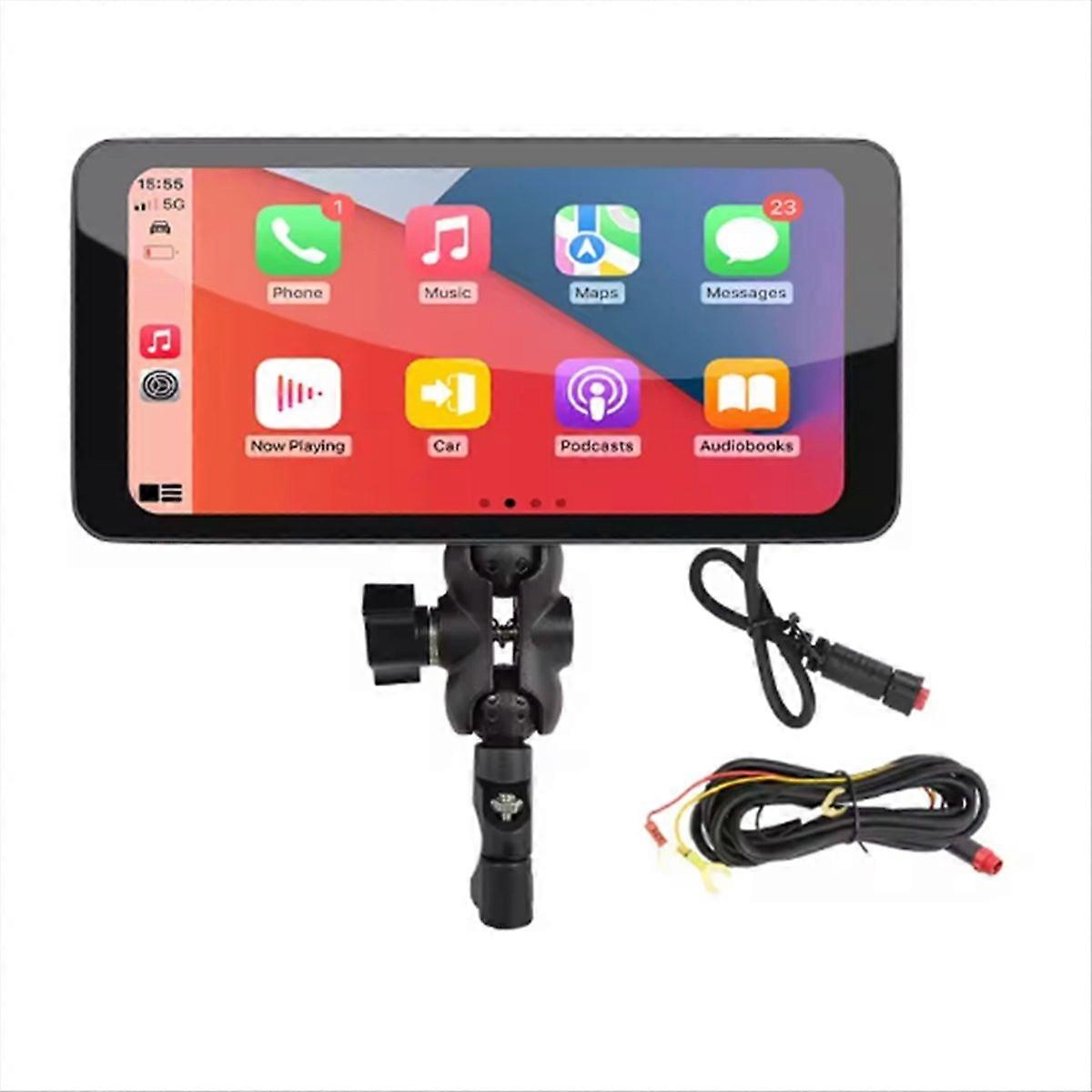 6.5Inch Motorcycle Smart Bluetooth Display Wireless CarPlay Android Auto Removable Bracket IP67 Waterproof Screen