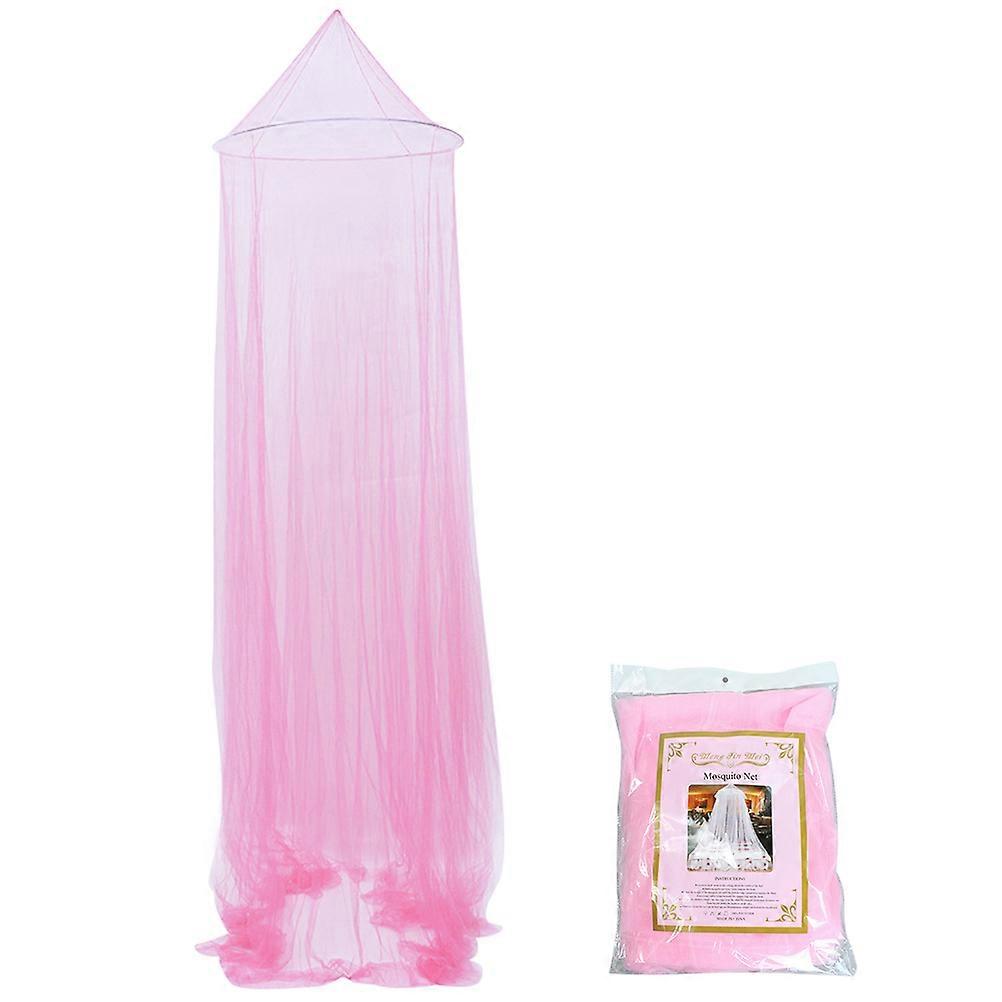 Bed Canopy Lace Dome Net for Mosquito Protection 2Pcs Light Pink Set