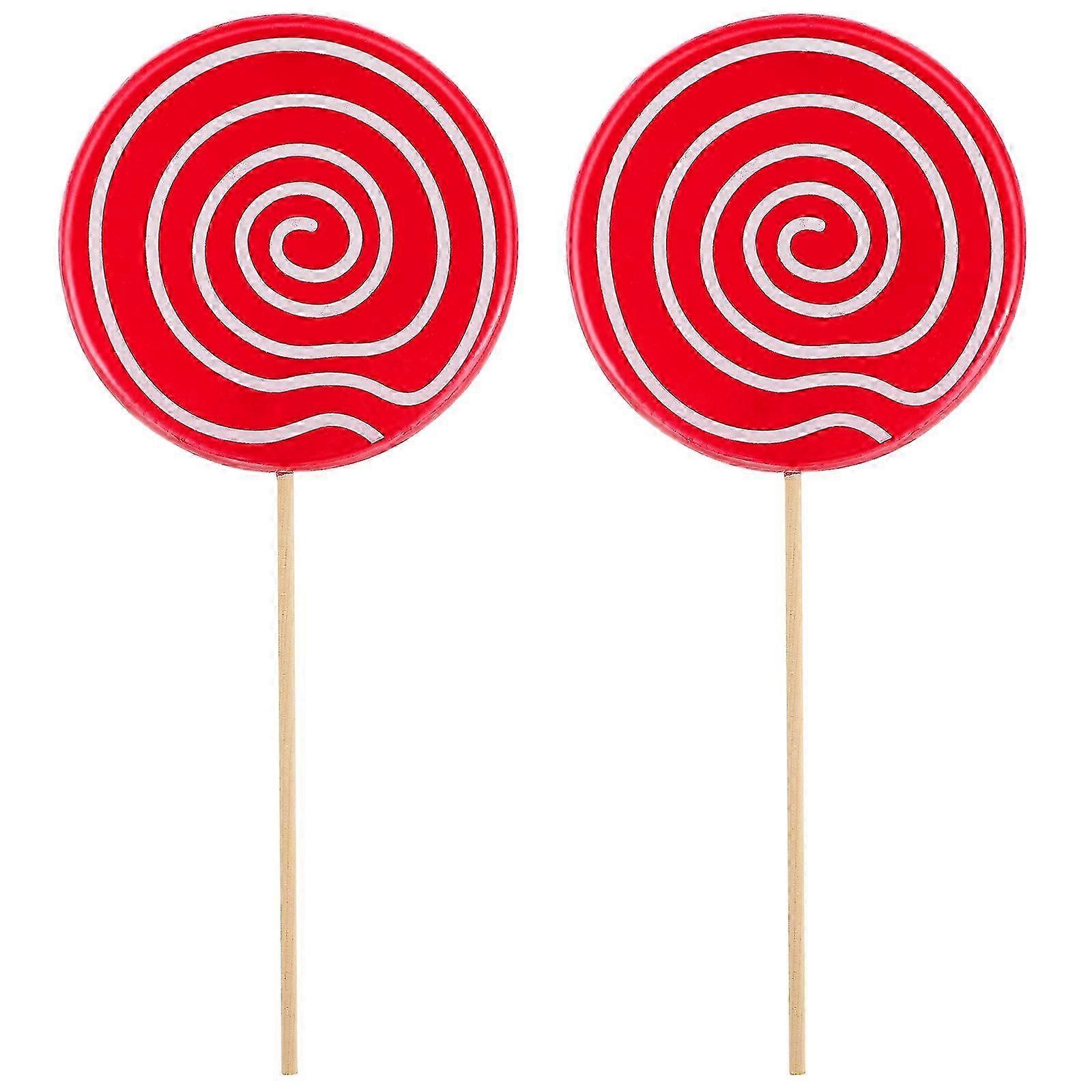 2pcs Charming Lollipop Props Decorative Simulated Lollipop Models
