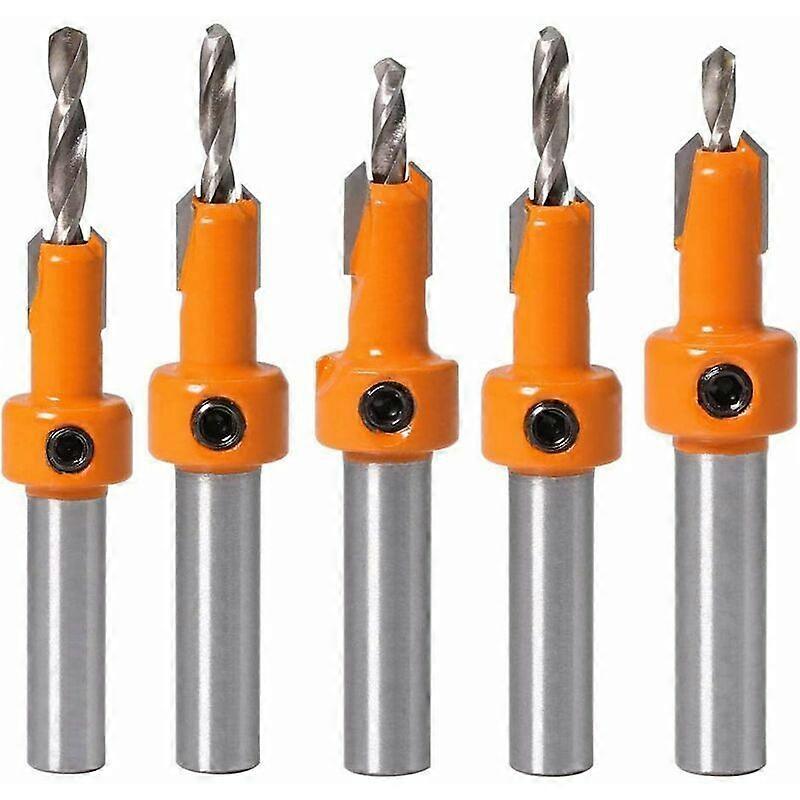Woodworking Chamfer Drill Bit Countersink HSS Countersink Drill Bit 5pcs