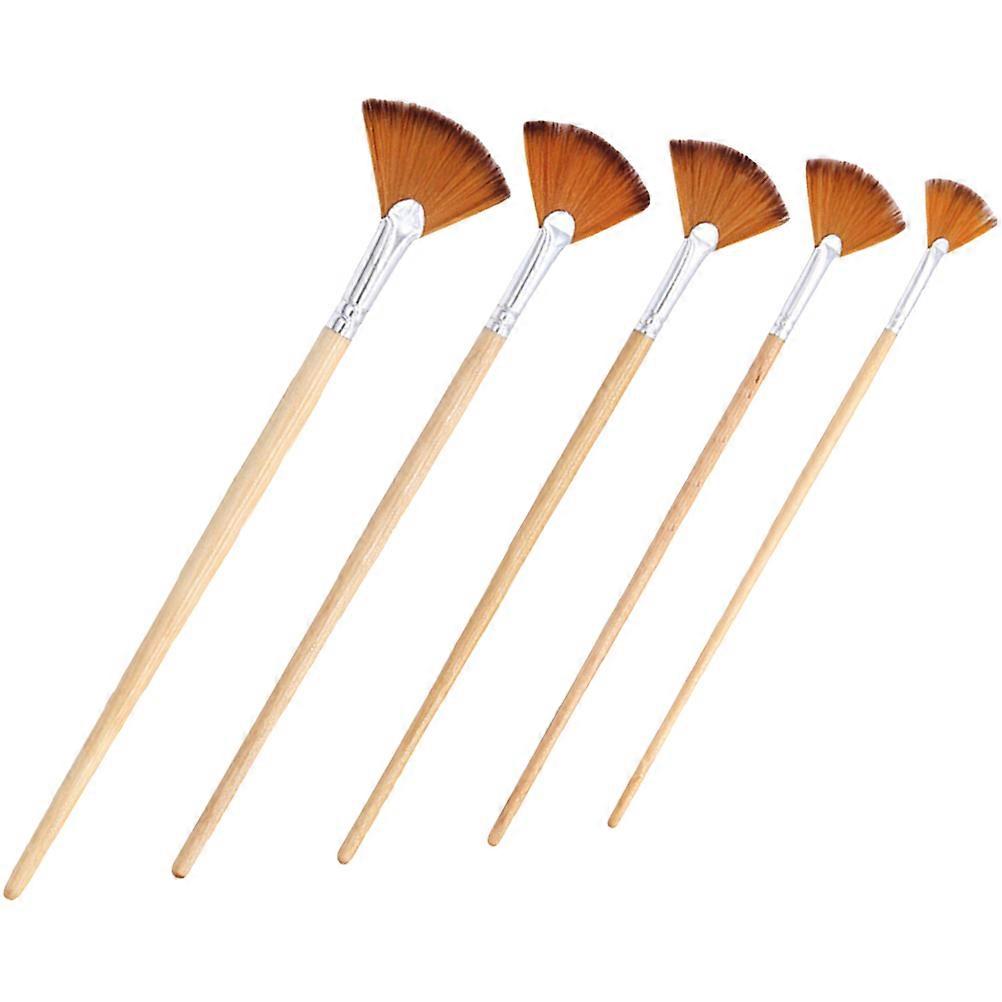 5Pcs Portable Paint Brushes Multi-function Fan Brushes Professional Watercolor Brushes
