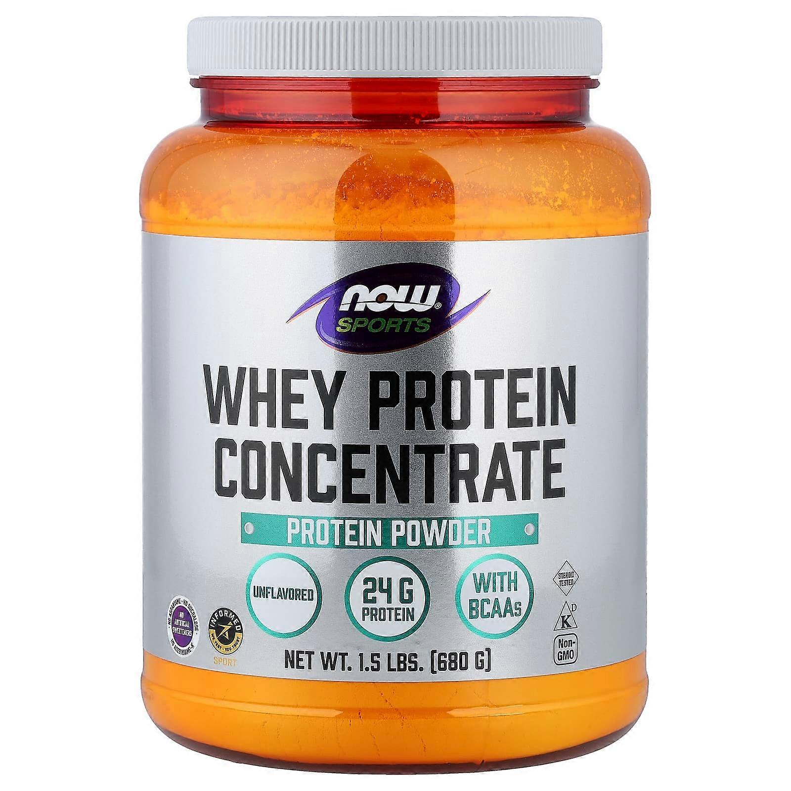 Now Foods, Sports, Whey Protein Concentrate, Unflavored, 1.5 lbs (680 g)