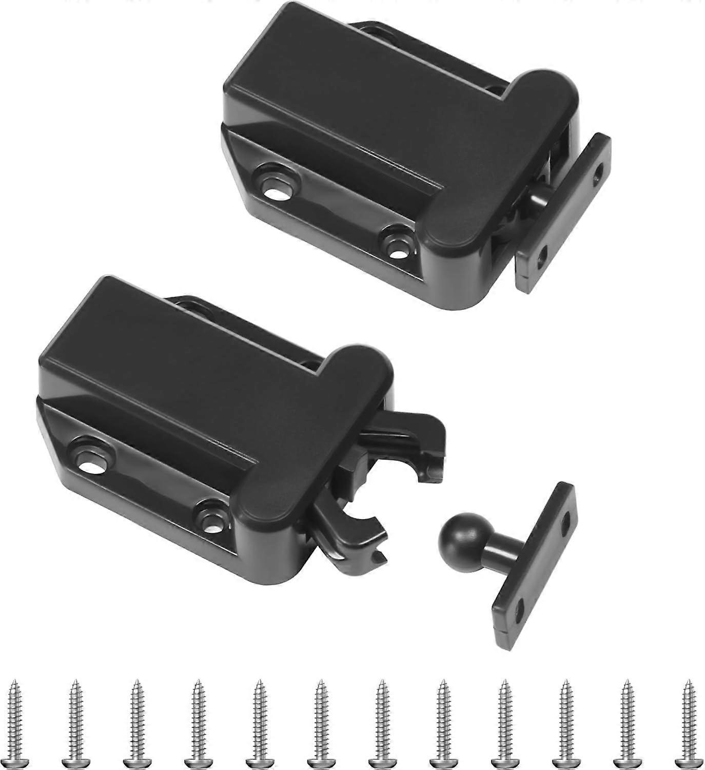 Push Latch Rebound Self-Locking Device, Automatic Pop-Up Function Cabinet Lock, Modern Home Lock (2 Packs)