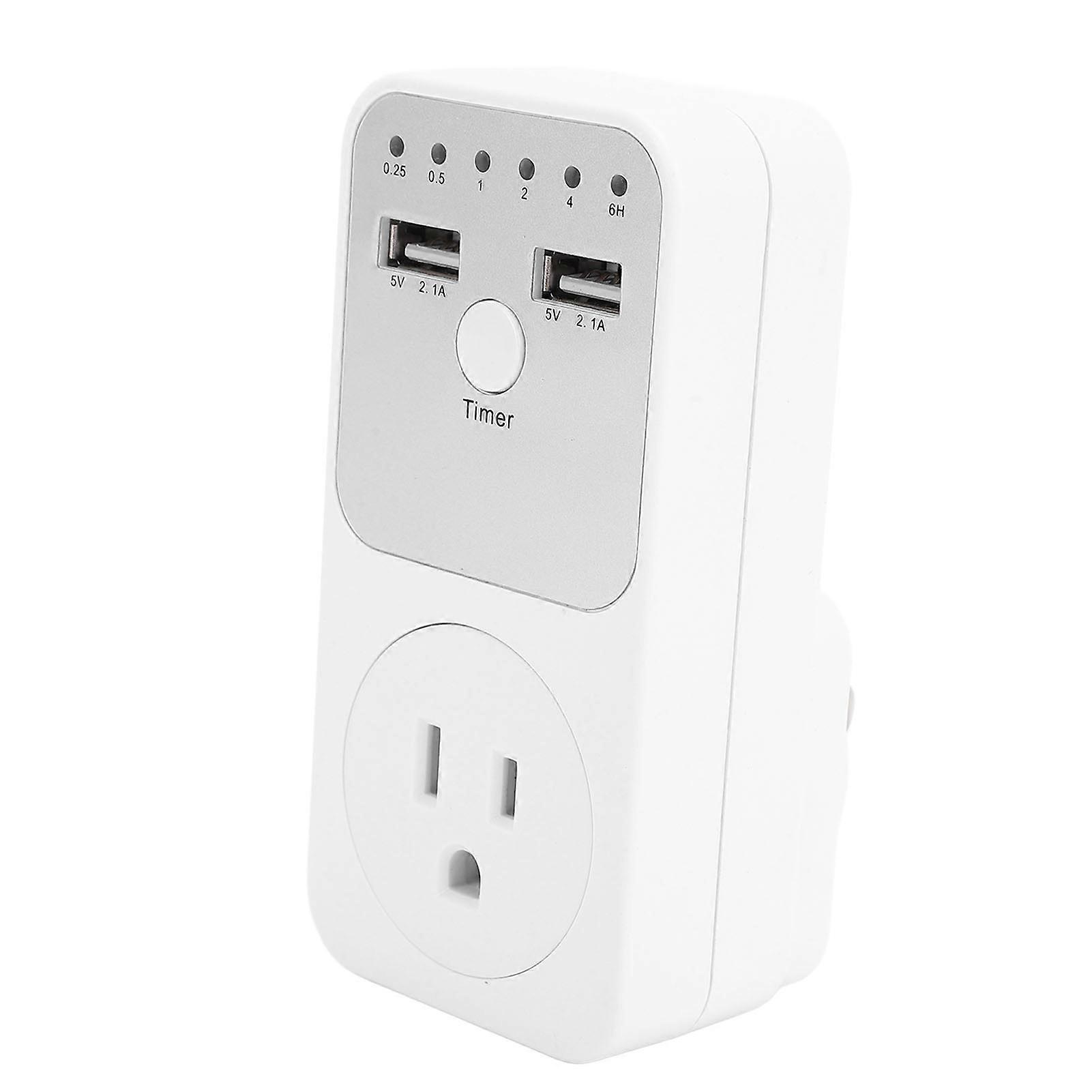 Dual Control USB Timer Socket Multifunctional Electronic Voltage Protector for Home Appliances US Plug
