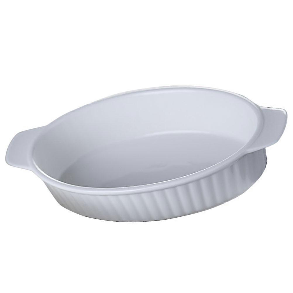 White Ceramic Baking Pan Oval Baking Dish for Storage Use