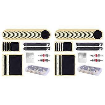 92PCS Tube Patch Kit Self-Adhesive Patches Metal Rasp and Lever Kit Portable Outdoor Cycling Bike Tire Repair Tools