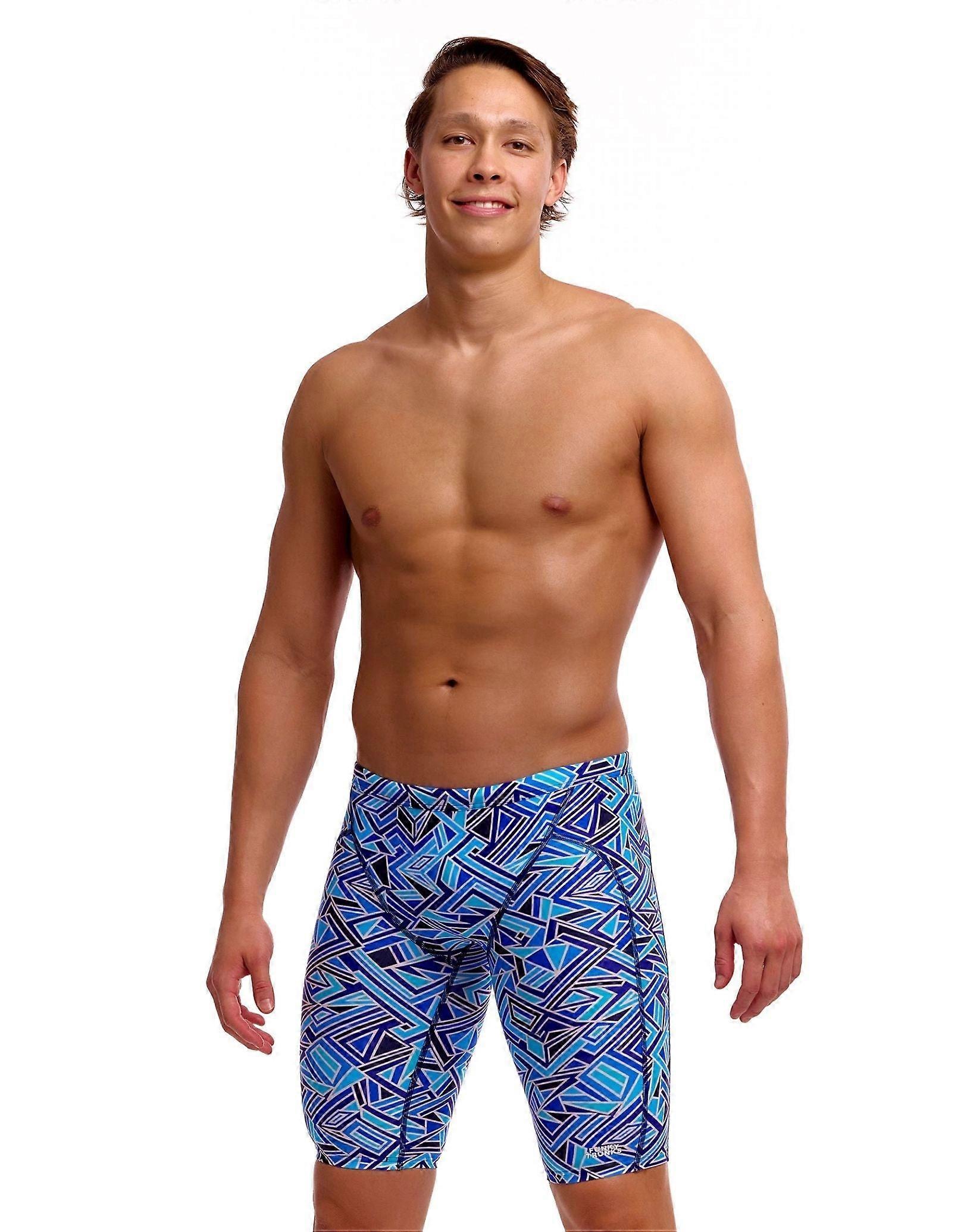 Funky Trunks Blue Bits Swim Training Jammer - Blue