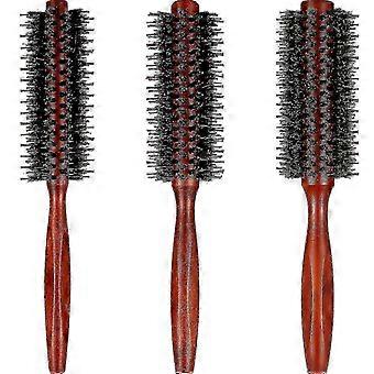 3-Piece Round Hair Brush Set with 10/12/14 Rows
