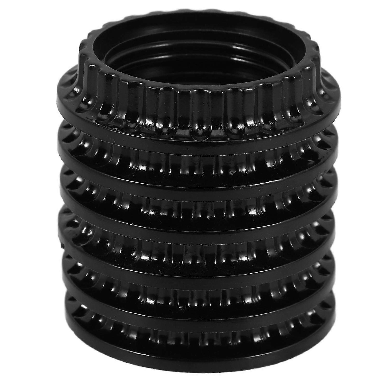 Lamp Shade Collar Ring for E26 Light Socket Rings 6Pcs Black ABS Material