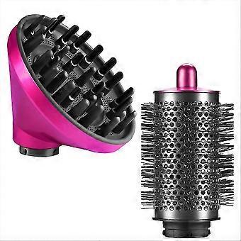Diffuser & Large Round Volumizing Brush Attachment Compatible with HS01 & HS05 | Plastic Hair Styling Accessories