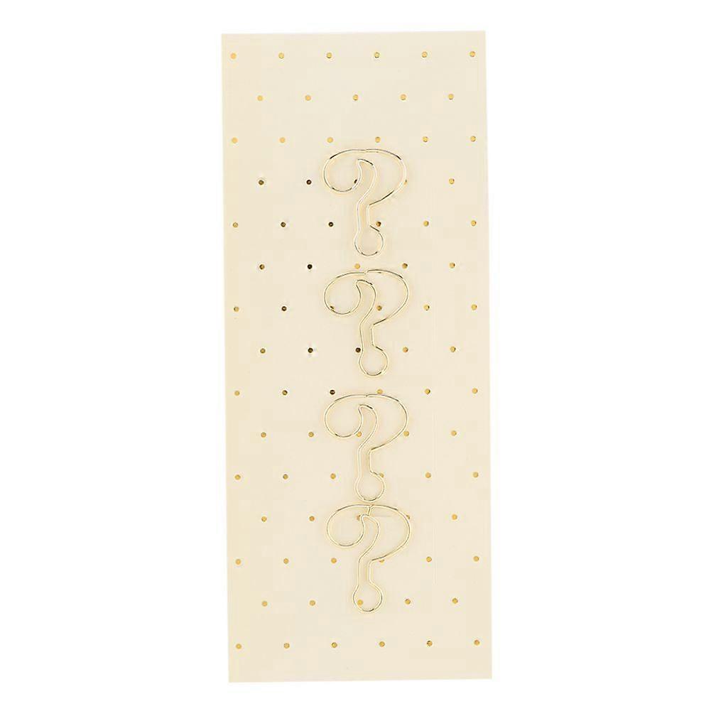 4 Pcs Creative Shape Paper Clips Funny Bookmark Marking Document Organizing Clip(question mark)