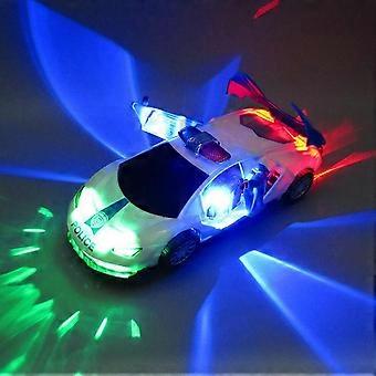 Electric 360 Rotation Police Car Vehicle with LED Music Kids Educational Toys for Children Gift Interesting Birthday Present