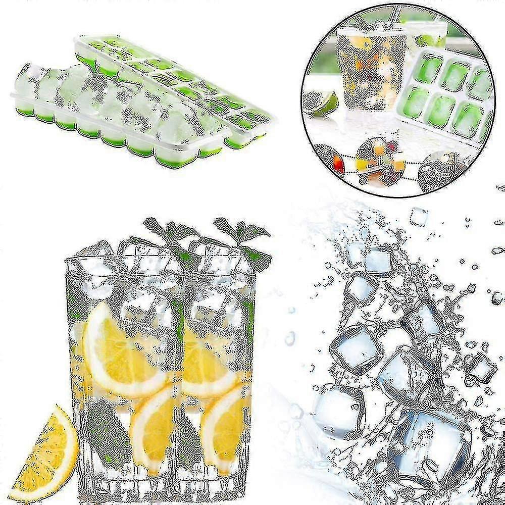 Silikon Eisschale Sommer Eisbox mit Deckel Eiswürfel 14 Gitter Eis