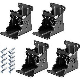 Inklapbare beugels 4 stuks 0-90 graden slot verlengsteun voor tafel bedpoot brons staal opvouwbaar scharnier hardware met schroeven (0-90 graden, brons)
