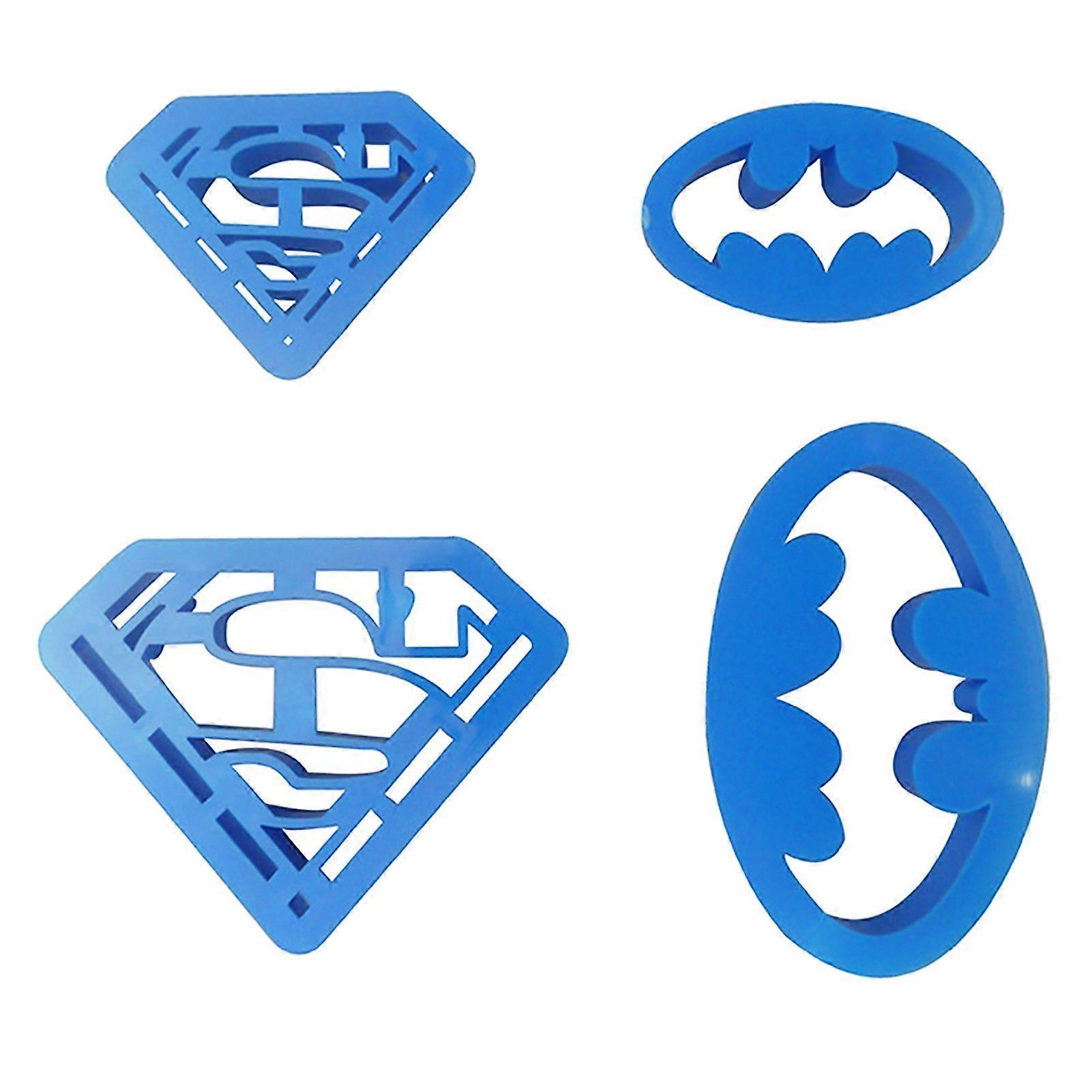 4Pcs Mini Batman-Shape Solid Color Plastic Mould Cookie Cutter for Home KAESI