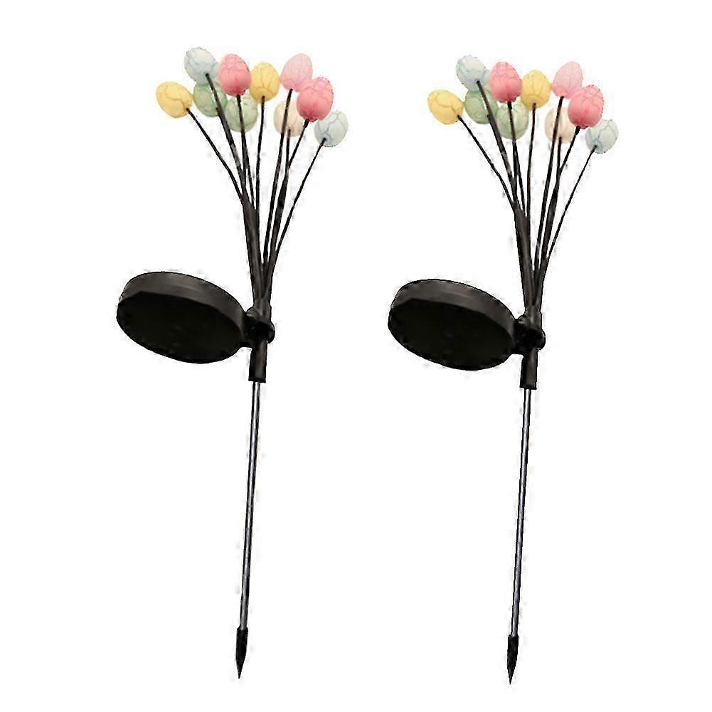 2 Pack 10LED Easter Eggs compatible with Easter Decorations,Easter Decor Garden Lights Decorative Solar Lights,Dinosaur Eggs Lights