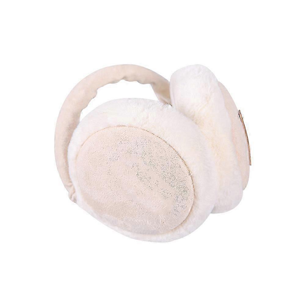 Warm Beige Plush Earmuffs for Fall Winter Use