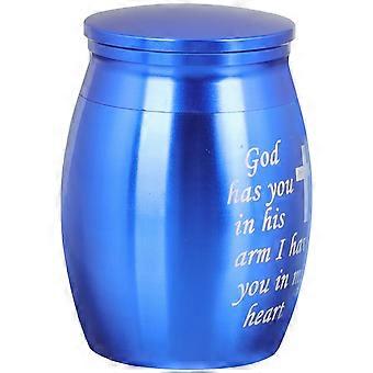 Metal Dog Ashes Urn for Cremation Memorial with Blue Color