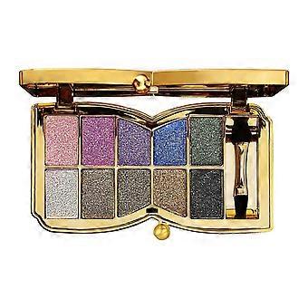 Oogschaduwpalet met 10 glitterkleuren en intense kleurafgifte voor langdurige oogmake-up