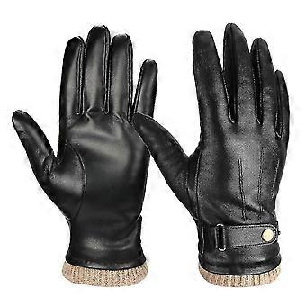 Mens Winter Gloves Nappa Leather Warm Cashmere Touchscreen Dress Glove - Thermal Gifts compatible with Dad Or Husband