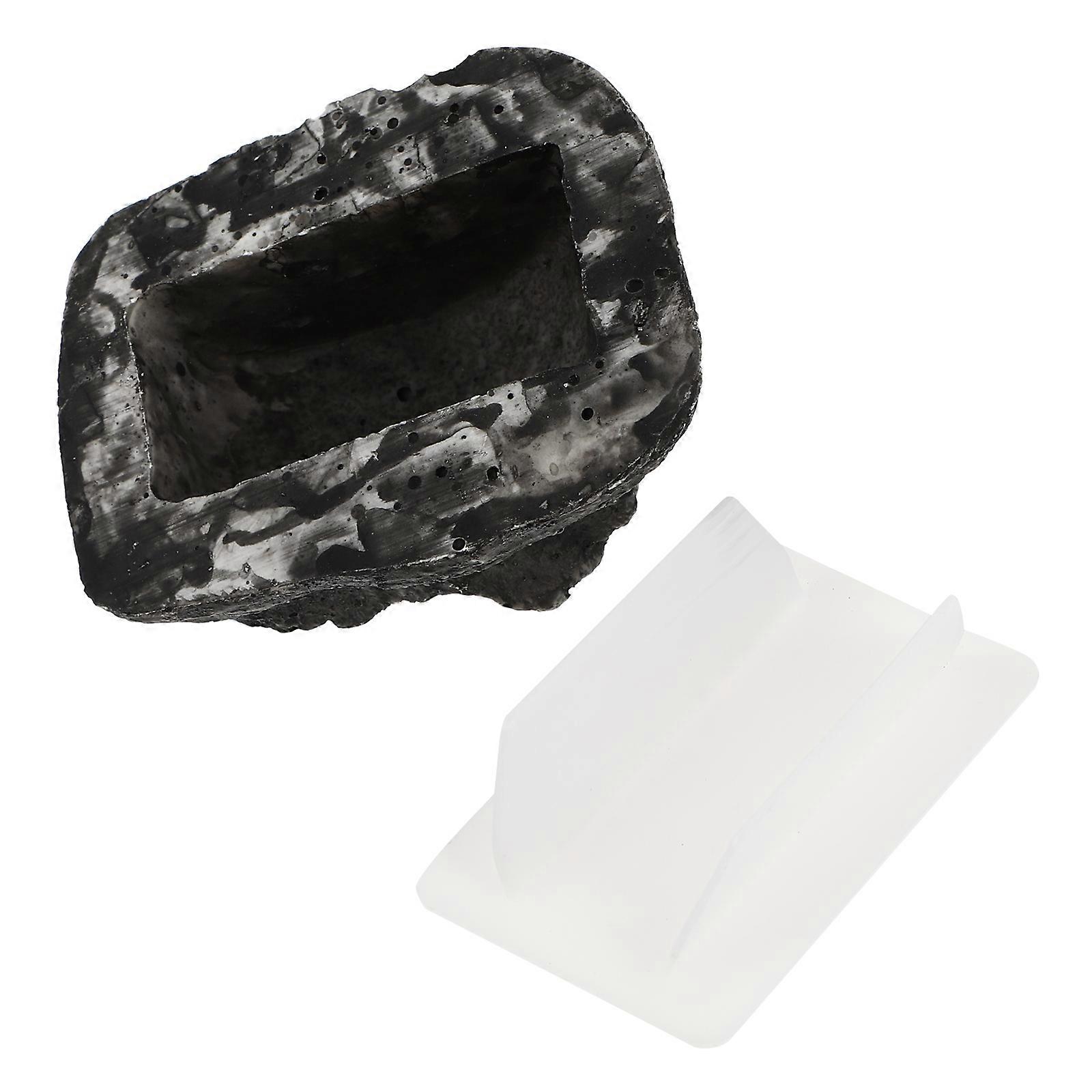 Spare Key Hider Stone Box with Hide A Key Function Black Resin